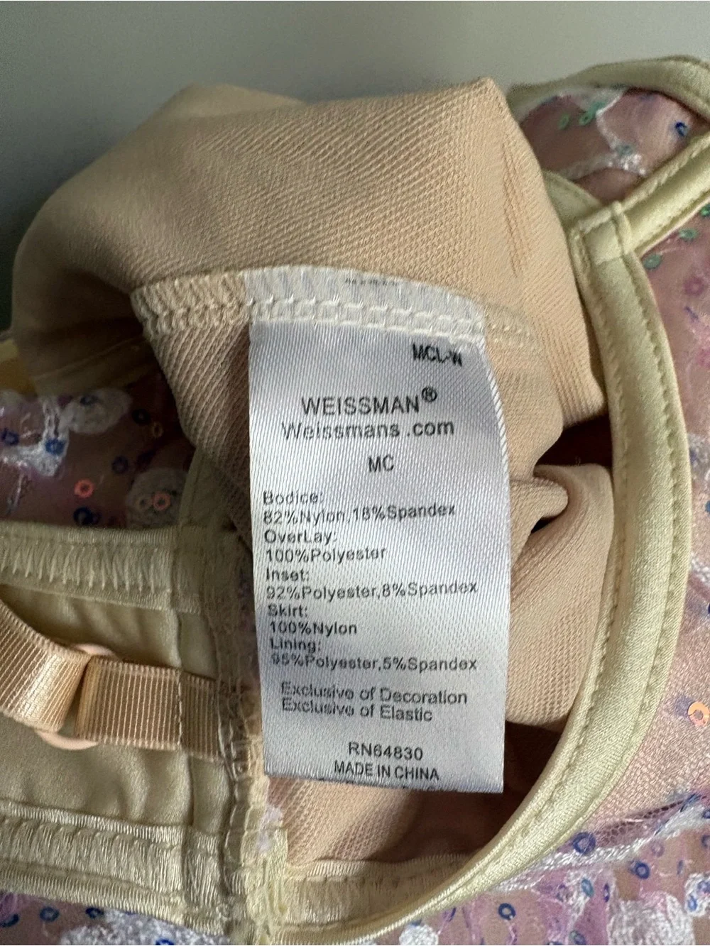 Weissman Pink and Cream Sequin Ballet Tutu